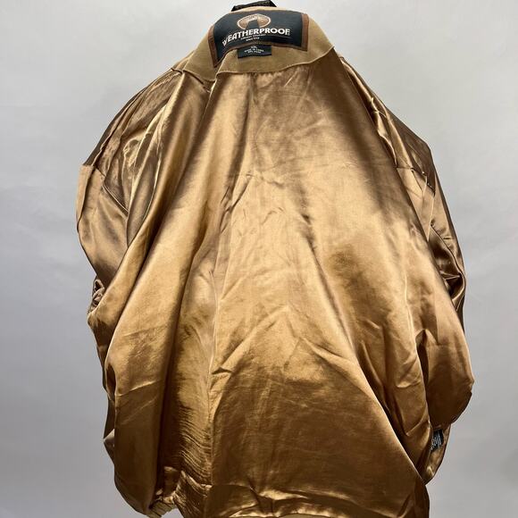 VTG WEATHERPROOF | Tan 90s Faux Suede Collard Bomber Jacket | Men's - Picture 7 of 14